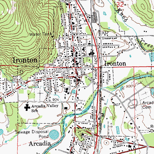 Topographic Map of Missouri Department of Conservation Forestry Southeast Regional Field Fire Office Ironton, MO
