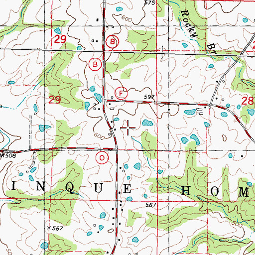 Topographic Map of Biehle Community Fire Protection Association, MO