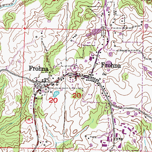 Topographic Map of Frohna - Altenburg Fire Department, MO