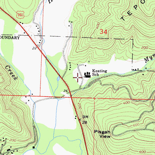 Topographic Map of Margaret Keating Elementary School, CA