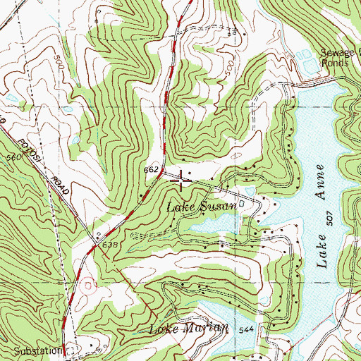 Topographic Map of Lake Forest Volunteer Fire Department, MO