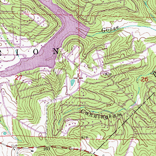 Topographic Map of Goose Creek Lake Fire Department Station 2, MO