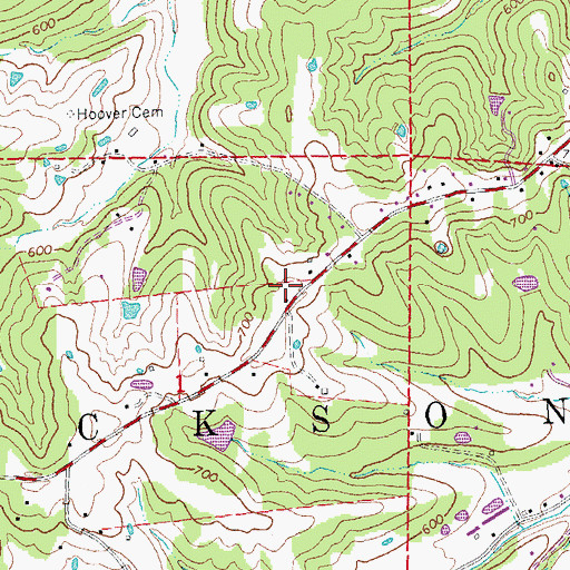 Topographic Map of Kinsey Volunteer Fire Department, MO