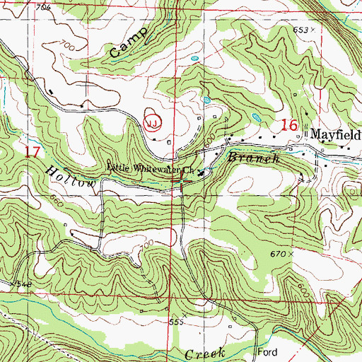 Topographic Map of Sedgewickville Fire Protection District Station 2, MO