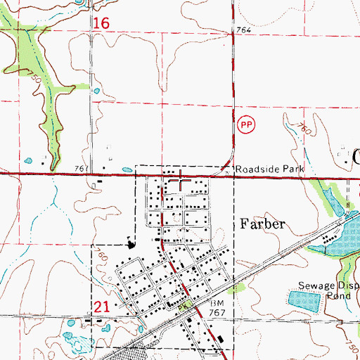 Topographic Map of Farber Volunteer Fire Department, MO