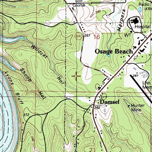 Topographic Map of Osage Beach Fire Protection District Station 2, MO