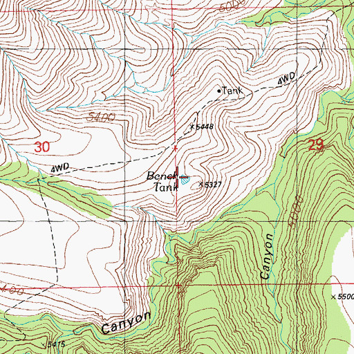 Topographic Map of Bench Tank, AZ