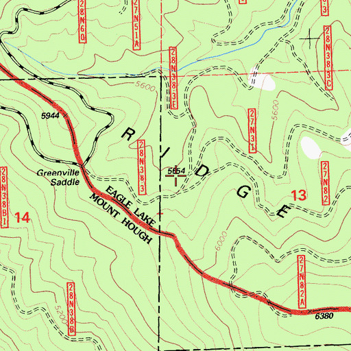 Topographic Map of Keddie Ridge, CA