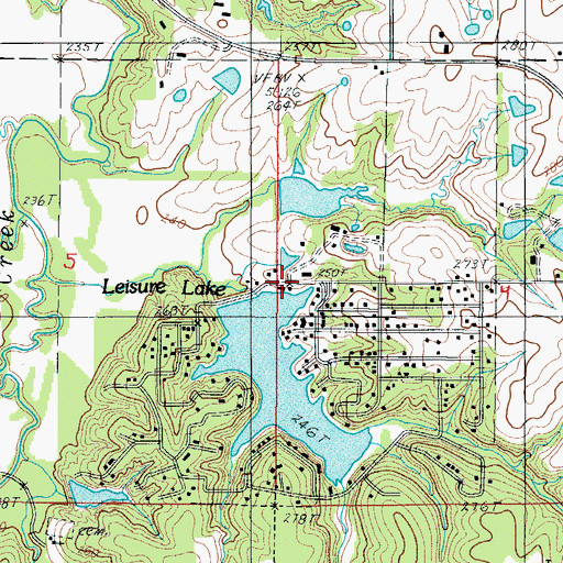 Topographic Map of Edinburg - Leisure Lake - Brimson Rural Volunteer Fire Department, MO