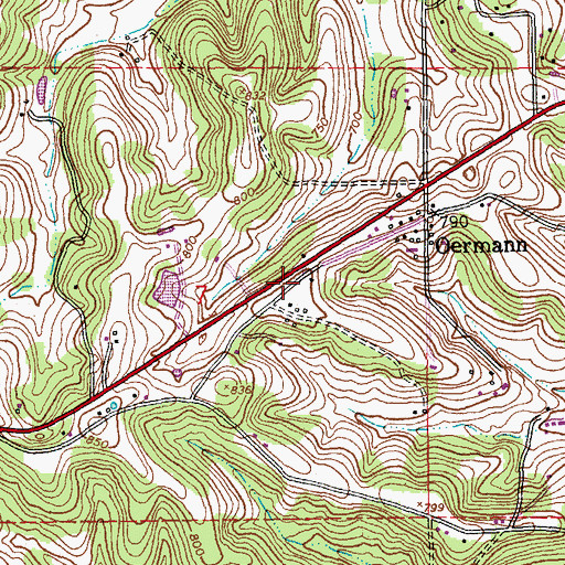 Topographic Map of Cedar Hill Fire Protection District Station 2, MO