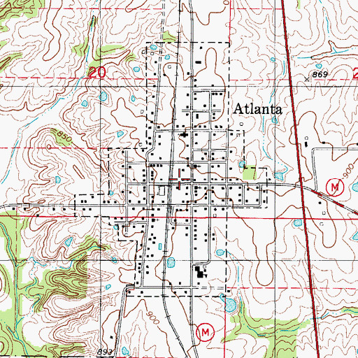 Topographic Map of Atlanta Volunteer Fire Department, MO