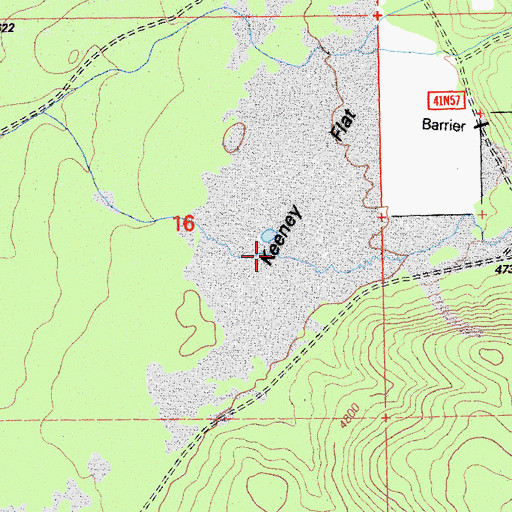 Topographic Map of Keeney Flat, CA