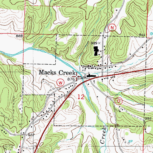 Topographic Map of Southwest Camden County Fire Protection District Station 3, MO
