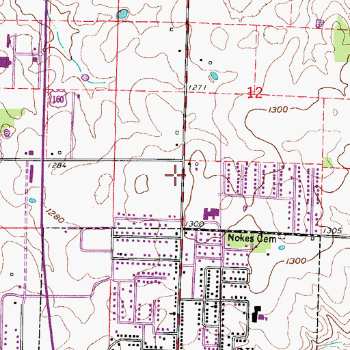 Topographic Map of Nixa Fire Protection District Station 1, MO