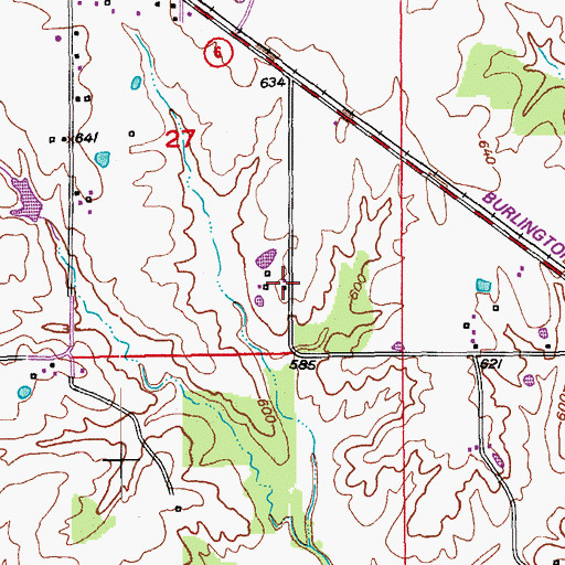 Topographic Map of Durham Fire Department, MO