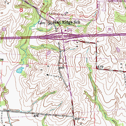 Topographic Map of Cooper County Fire Protection District Station 1, MO