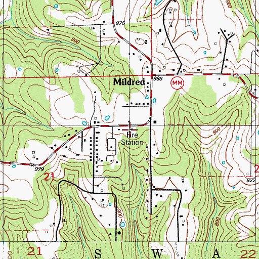 Topographic Map of Central Taney County Fire Protection District Station 4, MO