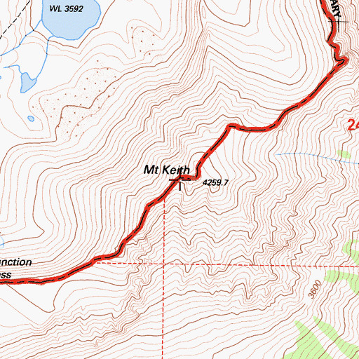 Topographic Map of Mount Keith, CA