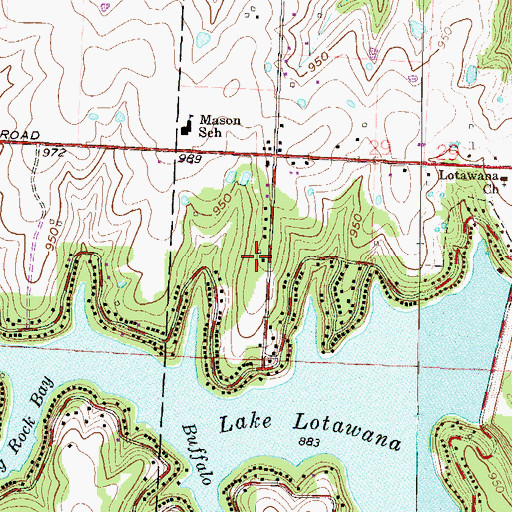 Topographic Map of Lotawana Fire Protection District Station 1, MO