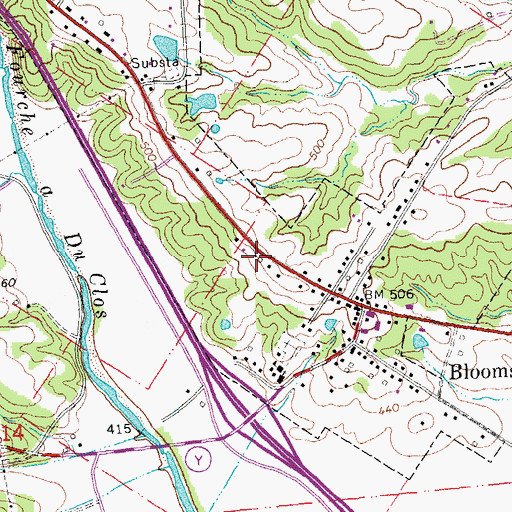 Topographic Map of Bloomsdale Volunteer Fire Department, MO