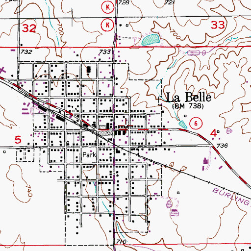 Topographic Map of Western Lewis County Fire Protection District Labelle Station, MO