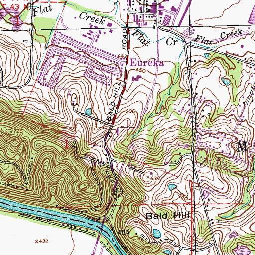 Topographic Map of Eureka Fire Protection District House 1 Headquarters, MO
