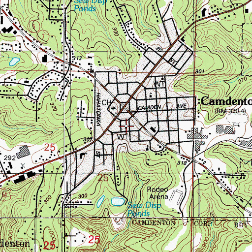 Topographic Map of Camdenton Fire Department, MO