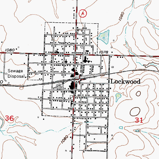 Topographic Map of Lockwood Fire Department, MO