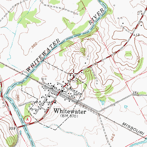 Topographic Map of Whitewater Fire Protection District Station 1, MO