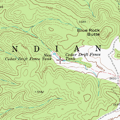 Topographic Map of Cedar Drift Fence Tank, AZ