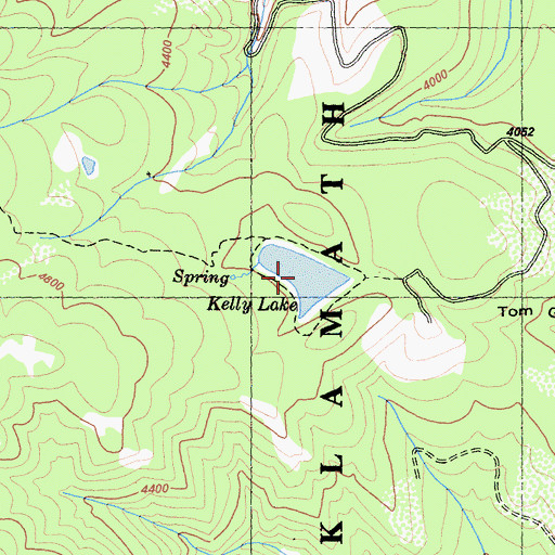 Topographic Map of Kelly Lake, CA