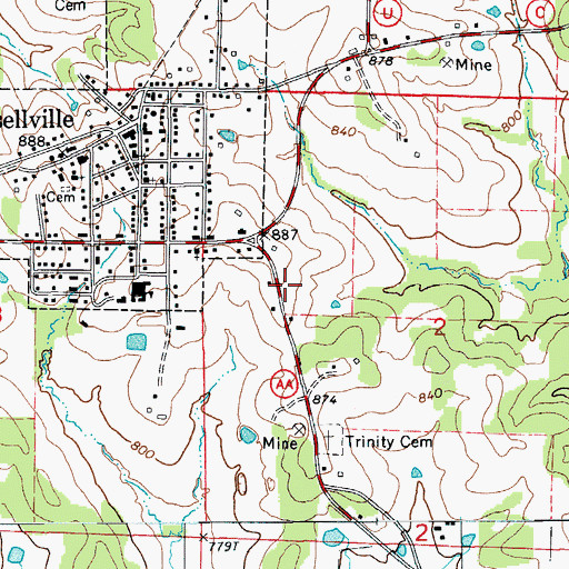 Topographic Map of Russellville - Lohman Fire Protection District Station 1 Headquarters, MO
