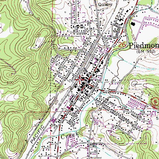 Topographic Map of Clearwater Fire Protection District - Piedmont Volunteer Fire Department, MO