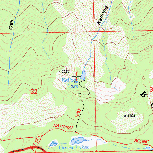 Topographic Map of Kellogg Lake, CA