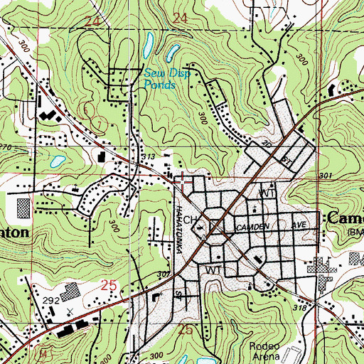 Topographic Map of Mid County Fire Protection District Station 1 Headquarters, MO