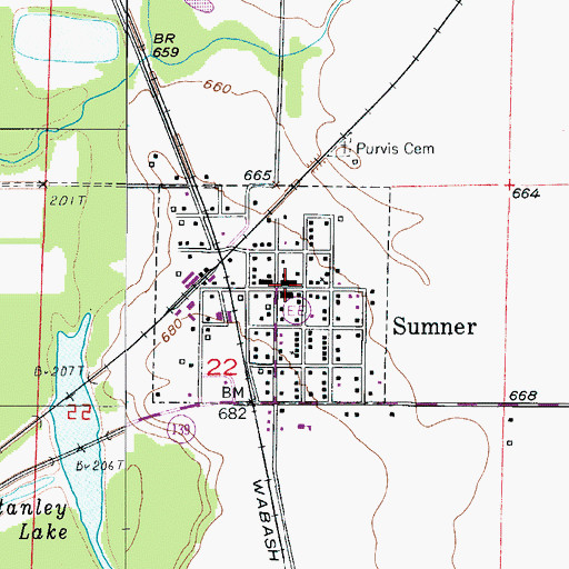Topographic Map of Sumner Community Fire Department, MO
