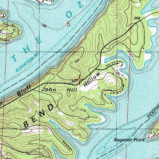 Topographic Map of Sunrise Beach Fire Department, MO