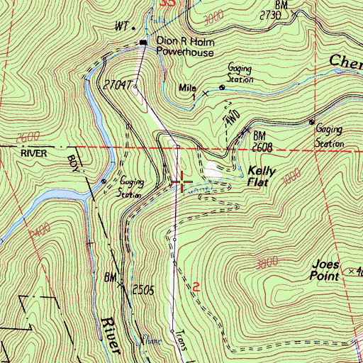 Topographic Map of Kelly Flat, CA