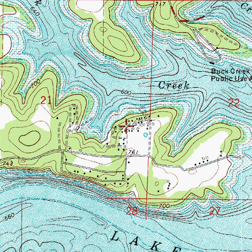 Topographic Map of Lazy Acres Fire Department, AR