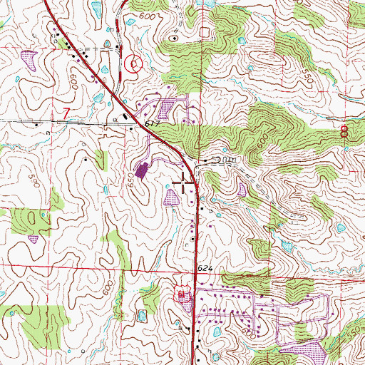 Topographic Map of Fruitland Area Fire Protection District Station 1, MO