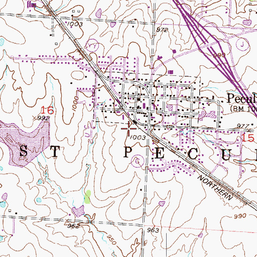 Topographic Map of West Peculiar Fire Protection District Station 1, MO