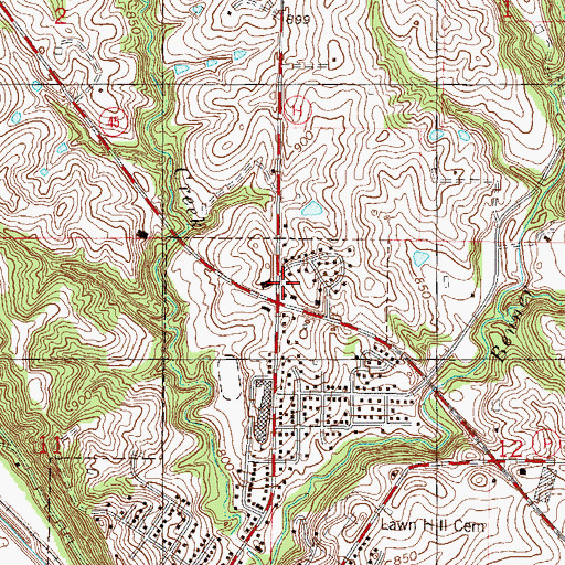 Topographic Map of West Platte Fire Protection District, MO