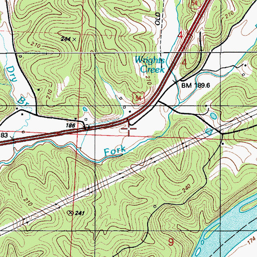 Topographic Map of Lake Ozark Fire Protection District Station 4, MO