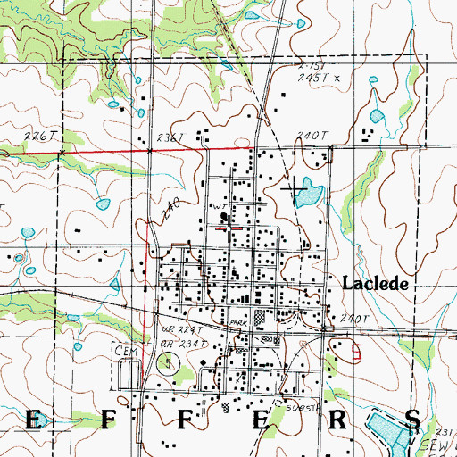 Topographic Map of Laclede Community Fire Protection District, MO