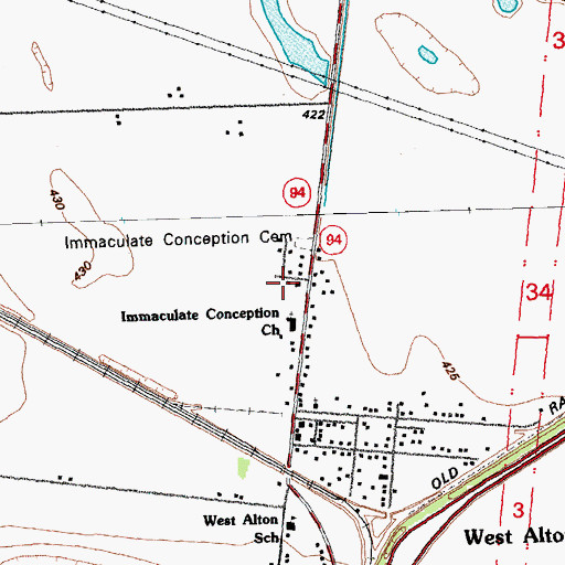 Topographic Map of Rivers Pointe Fire and Rescue Station 1, MO