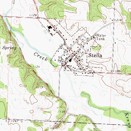 Topographic Map of Stella Rural Volunteer Fire Department Station 3 Stella, MO