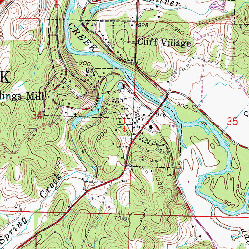 Topographic Map of Redings Mill Fire Protection District Station 1 Headquarters, MO