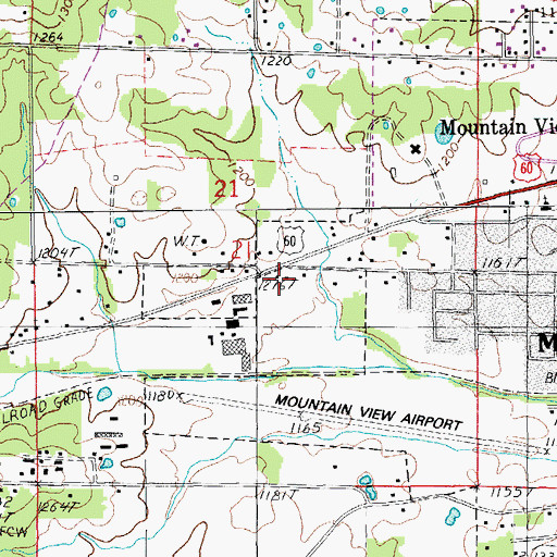 Topographic Map of Mountain View Volunteer Fire Department, MO