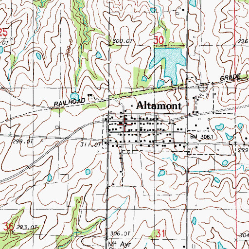 Topographic Map of Kidder - Altamont - Winston Volunteer Fire Protection District Altamont, MO