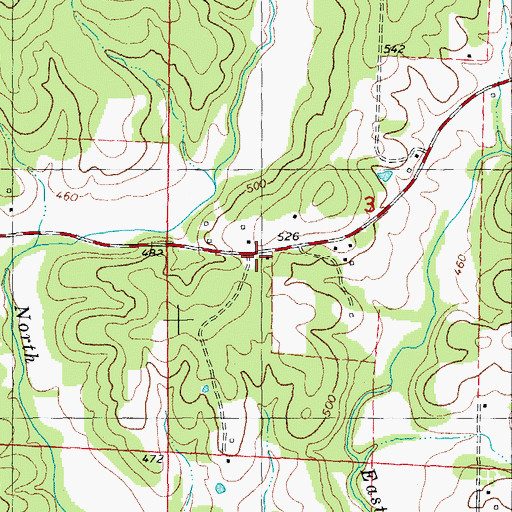 Topographic Map of Gatewood Volunteer Fire Department Station 2, MO